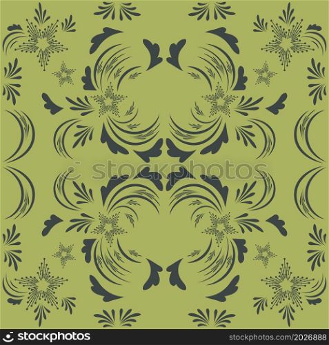 flower print pattern background with leaves, flowers, berries, for fabrics, wallpaper, interior, wall-coverings. pattern with flowers and plants, floral illustration. Floral folk damask pattern Fantasy flowers Floral geometric fantasy