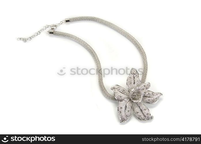 Flower shaped pendent with a silver chain