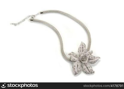 Flower shaped pendent with a silver chain