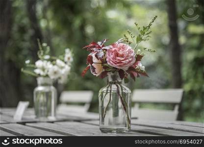 flower vase on the dining table