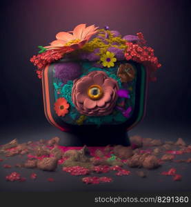 flowerpot photo. flowerpot photo AI Generated