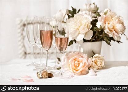Flowers and champagne