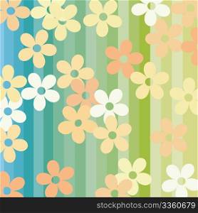 Flowers and stripes background card
