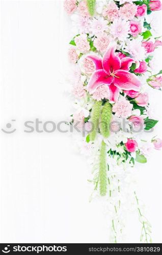 Flowers archway of wedding venue
