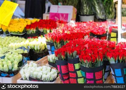 Flowers for sale at a Dutch flower market, Netherlands