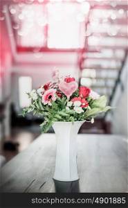 Flowers in vase on table in luxury living room , indoor