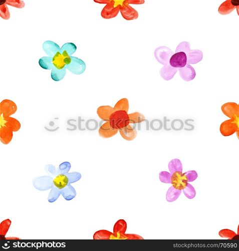 Flowers of different colors - seamless floral pattern