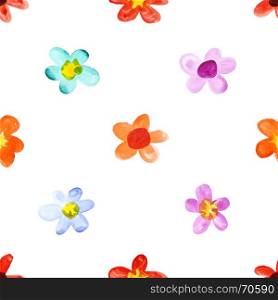 Flowers of different colors - seamless floral pattern