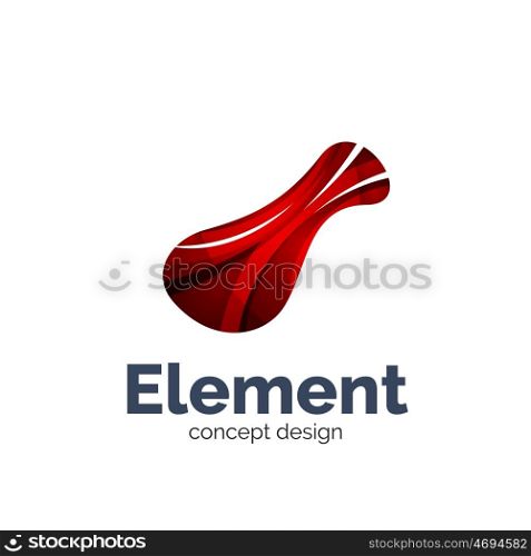 flowing abstract shape, logo template. Colorful unusual business icon