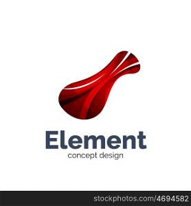 flowing abstract shape, logo template. Colorful unusual business icon