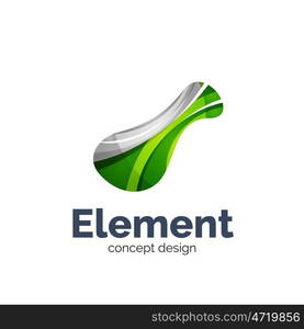 flowing abstract shape, logo template. Colorful unusual business icon