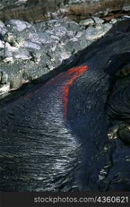 Flowing molten lava, Hawaii