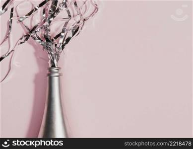 flowy confetti with silver champagne glass