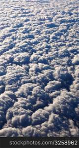 Fluffy clouds from above.