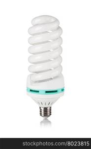 fluorescent light bulb. Energy saving fluorescent light bulb isolated on a white bakground