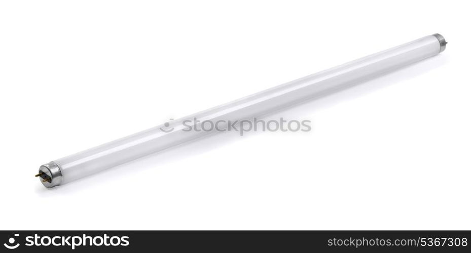 Fluorescent tube lamp isolated on white