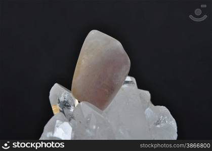 Fluorite on rock crystal