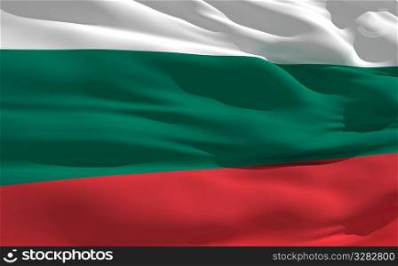 Fluttering flag of Bulgaria on the wind