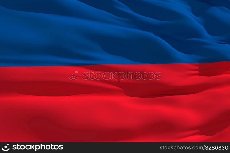 Fluttering flag of Haiti on the wind