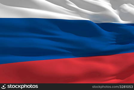 Fluttering flag of Russia on the wind