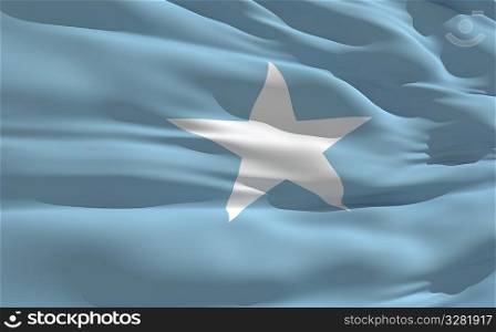 Fluttering flag of Somalia on the wind