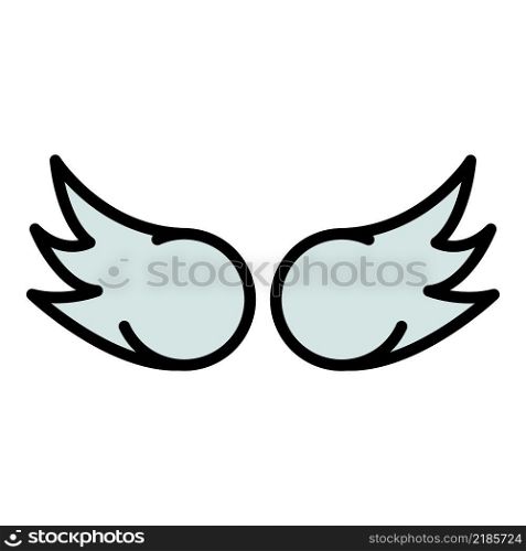 Fly wings icon. Outline fly wings vector icon color flat isolated. Fly wings icon color outline vector