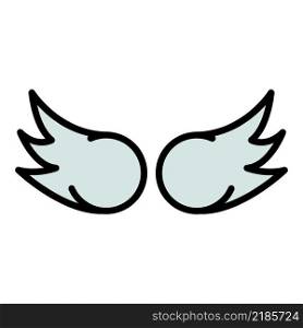 Fly wings icon. Outline fly wings vector icon color flat isolated. Fly wings icon color outline vector