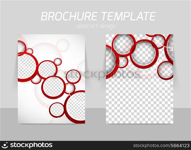 Flyer back and front template design with red circles