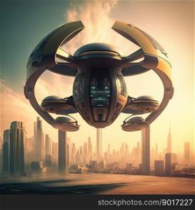 Flying car of the future. Autonomously piloted robo-taxi