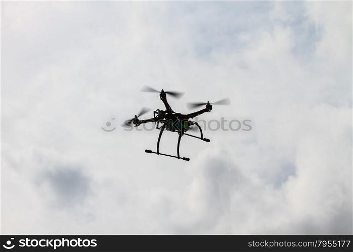 flying drone with camera on the sky
