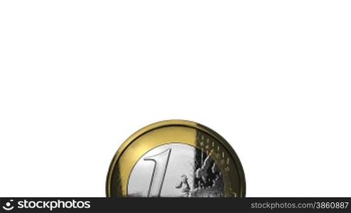 Flying euro coins with mirror pattern