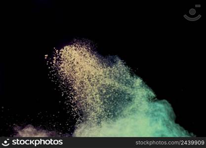 flying powder particles air