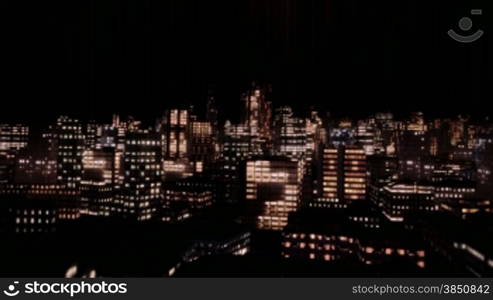 Flying Through City at Night