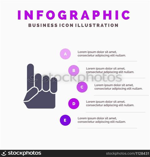 Foam Hand, Hand, Usa, American Solid Icon Infographics 5 Steps Presentation Background