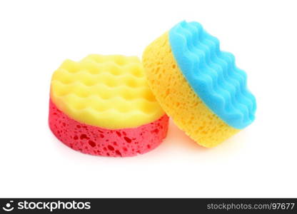 foam sponge for cleaning the house isolated on a white background