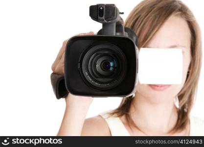 focus on lens ( selective), isolated on white background