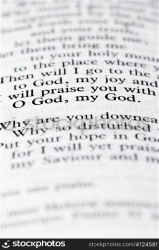 focus point on the (O God, my God)-words