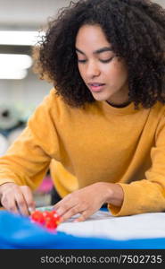 focused picture of a busy young woman