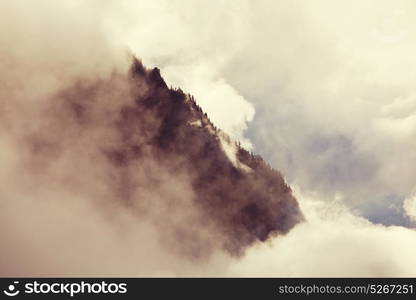 Fog in the high mountains