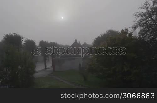 Fog in the morning in Liepaja, Latvia.