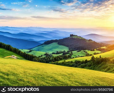 Fog in the valley during sunrise, Valtellina