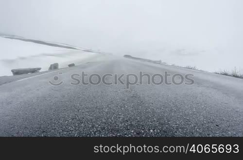 Fog on the road, Norway.