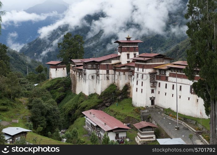 Fog over Trongsa Dzong, Trongsa, Bhutan