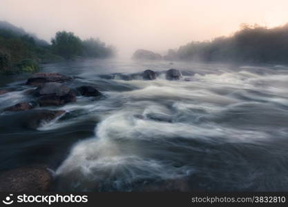 Foggy river morning