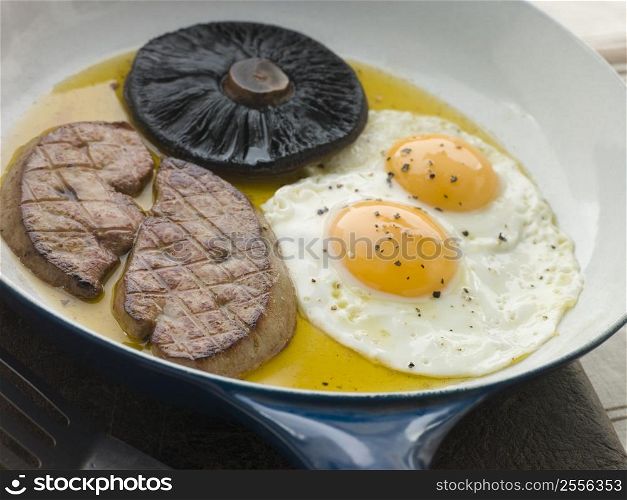 Foie Gras Eggs and Portabello Mushrooms