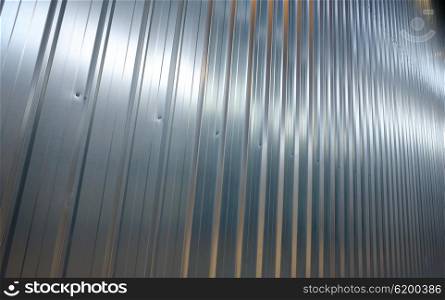 Folded metal zinc sheet in warehouse