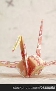 Folded paper crane