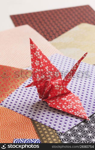 Folded paper crane