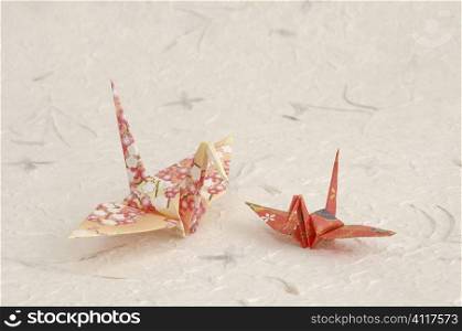 Folded paper crane