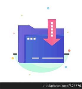 Folder, Download, Computing, Arrow Abstract Flat Color Icon Template